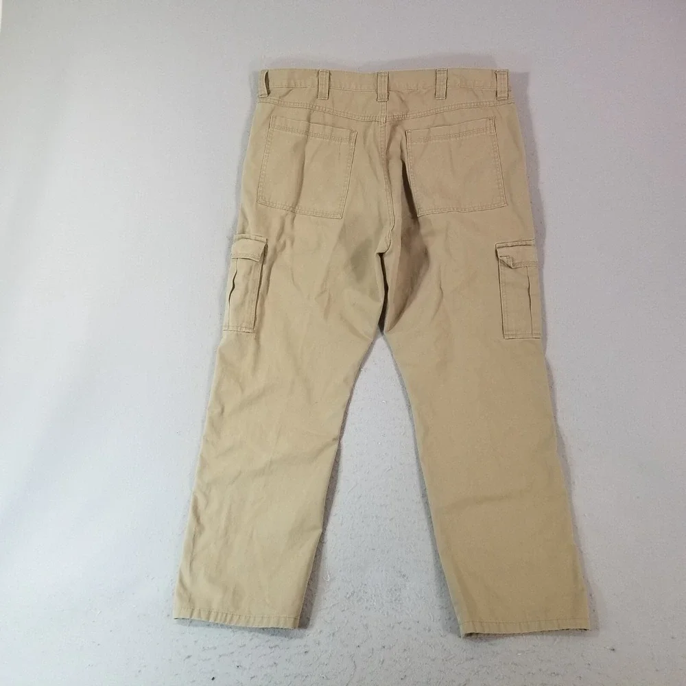 Wrangler cargo pants men's 40x32 regular fit straight beige tan cotton outdoor
